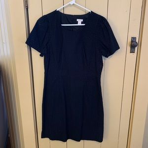 J.Crew Black Eyelet Short Sleeve Dress